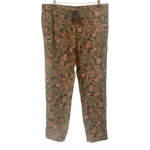 Sundance Madora Womens Army Green Floral Casual Drawstring Pants